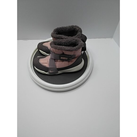 Nike Kids Pink & Grey Insulated Winter Boots US 13.5C With Faux Fur Lining & Rub - Picture 6 of 8